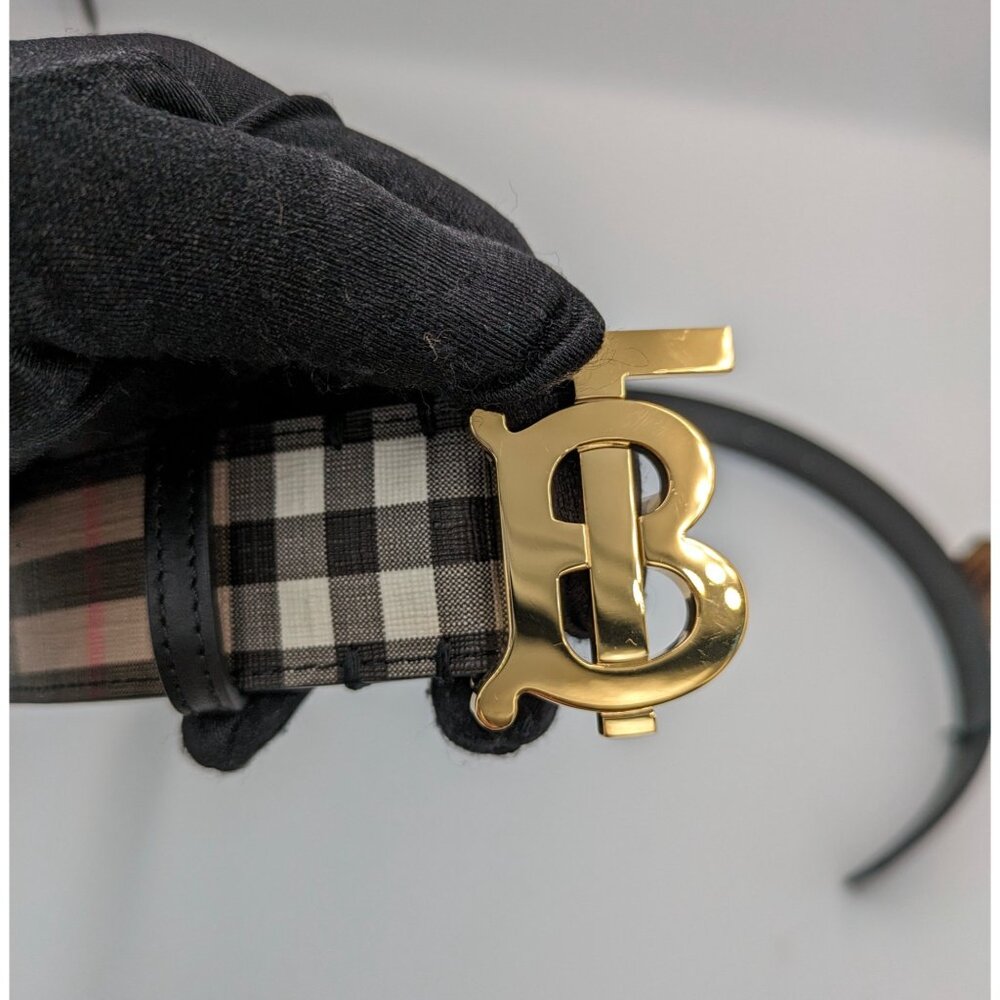 Burberry Unisex TB Check Belt Archive Beige S - Picture 5 of 12